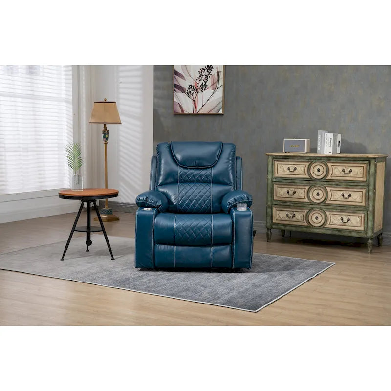 Fauteuil releveur inclinable surdimensionné avec massage, chauffage et position allongée à plat – Cuir PU