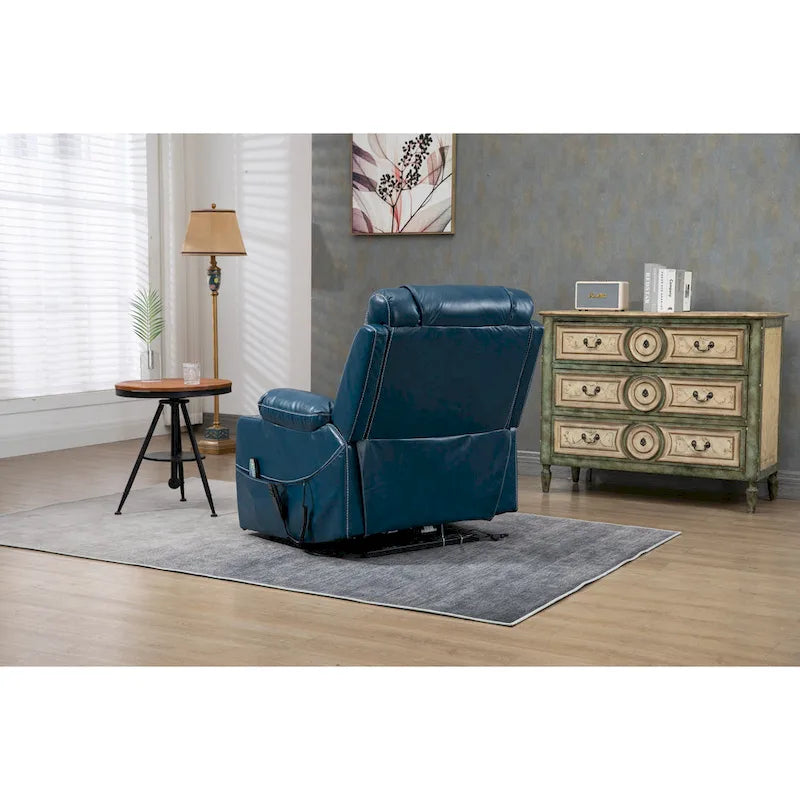 Fauteuil releveur inclinable surdimensionné avec massage, chauffage et position allongée à plat – Cuir PU