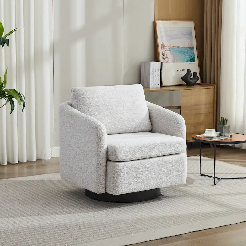 GDFStudio - Clara Chenille Swivel Accent Chair with Sleek Modern Design and Plush Cushioning - 31.5W
