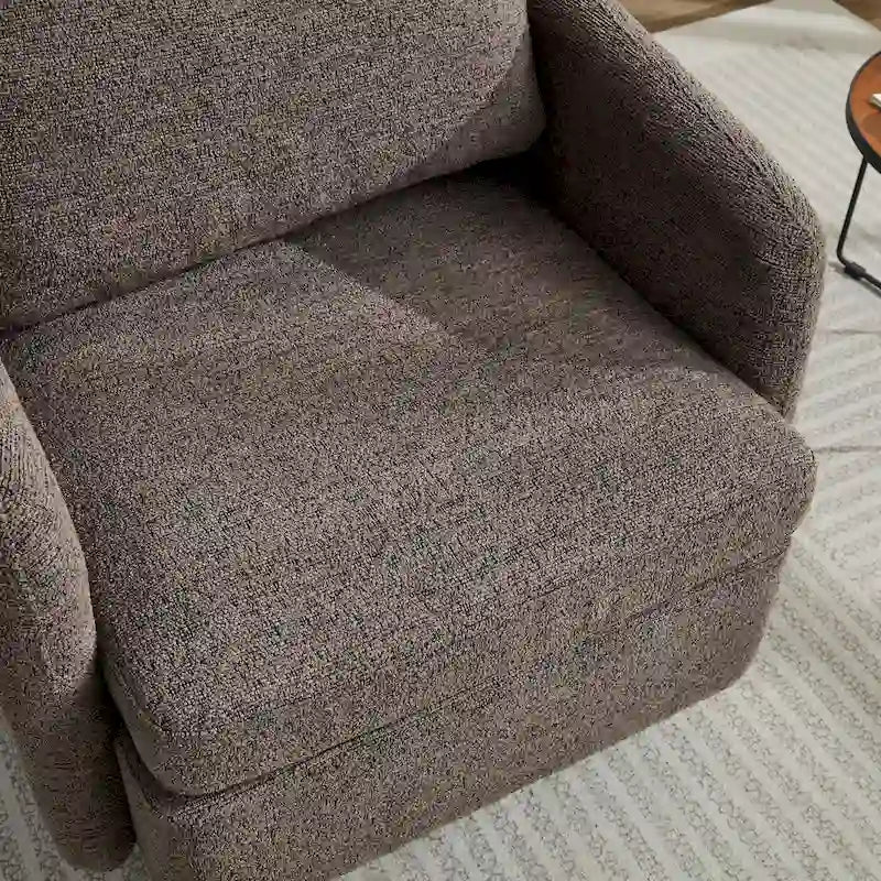 Fauteuil d'appoint pivotant à 360° – Revêtement chenille et bouclette avec coussin à ressorts