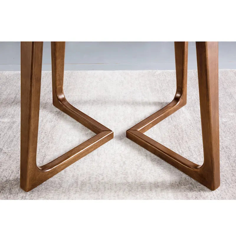 Table d'appoint rectangulaire en bois massif à bords naturels – Finition noyer, style scandinave