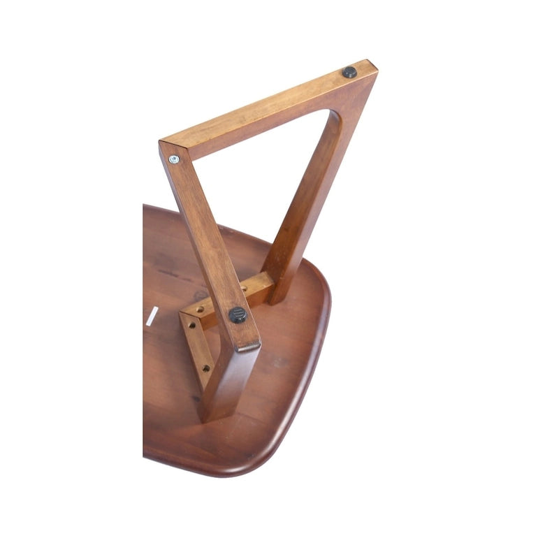 Table d'appoint rectangulaire en bois massif à bords naturels – Finition noyer, style scandinave