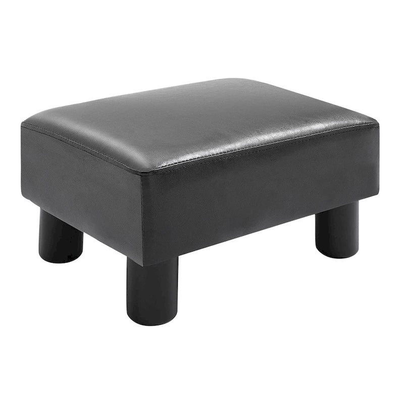 Repose-Pieds Ottoman Rectangulaire en Similicuir – Siège Rembourré en Mousse et Pieds Relevés