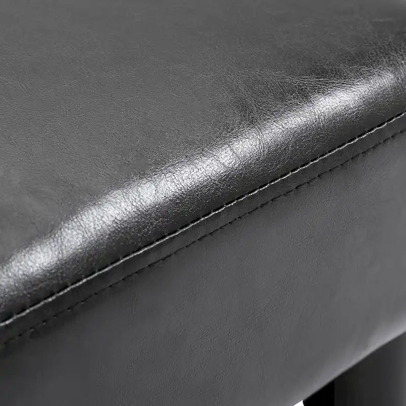 Repose-Pieds Ottoman Rectangulaire en Similicuir – Siège Rembourré en Mousse et Pieds Relevés