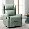 Fauteuil inclinable, pivotant et berçant – Cuir vegan, dossier à oreilles, repose-pieds intégré et base en métal