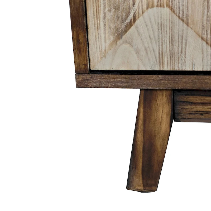 Buffet enfilade vintage 4 portes de 152 cm – Plateau en orme, portes sculptées et pieds en bois massif