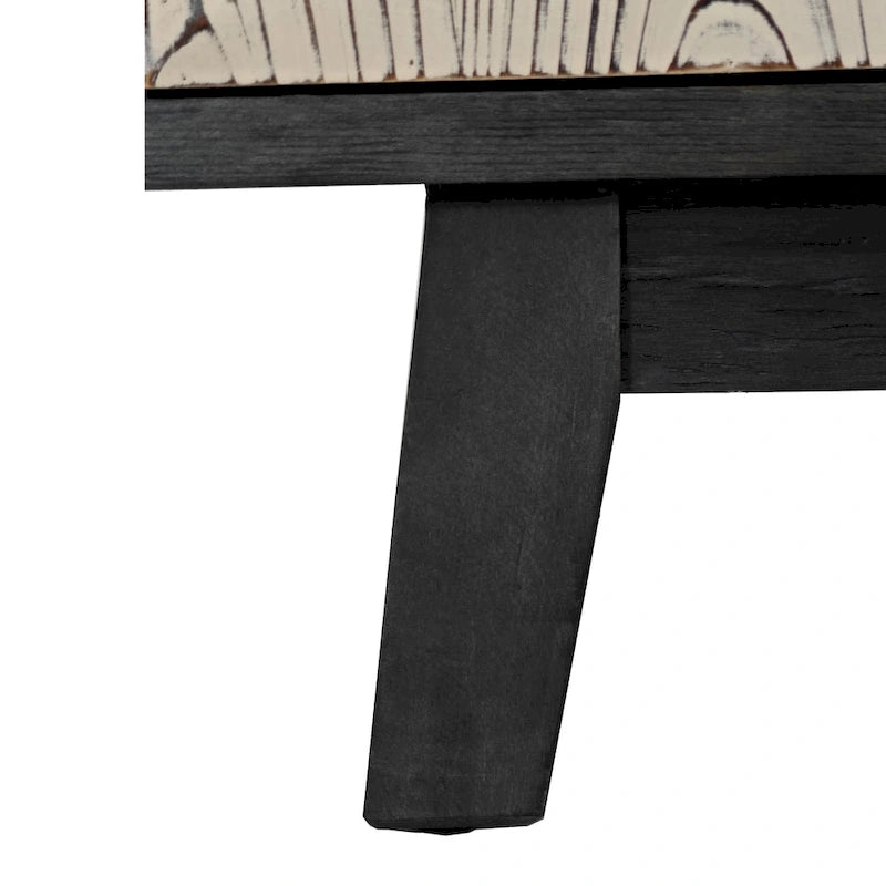 Buffet enfilade vintage 4 portes de 152 cm – Plateau en orme, portes sculptées et pieds en bois massif