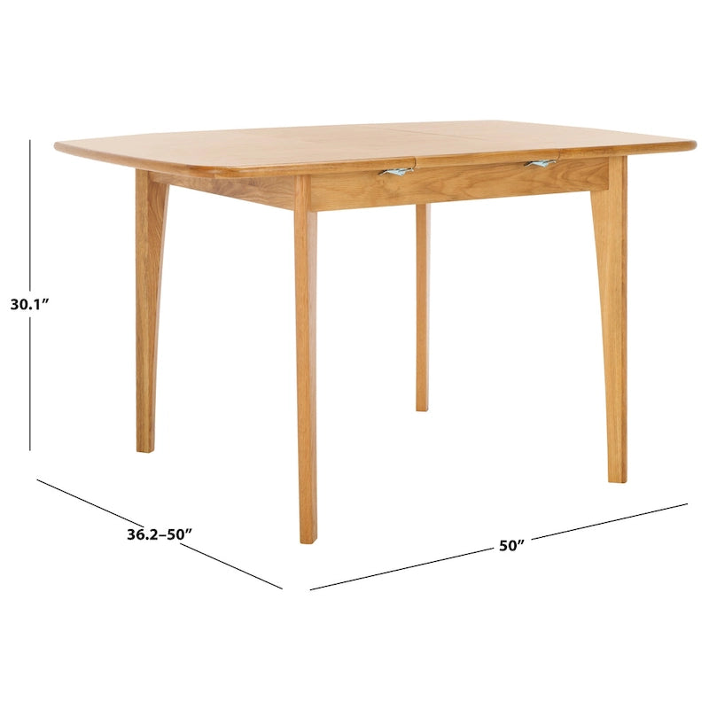 Table à manger extensible – Chêne et bois d'ingénierie, 4 à 6 places, pieds compensés