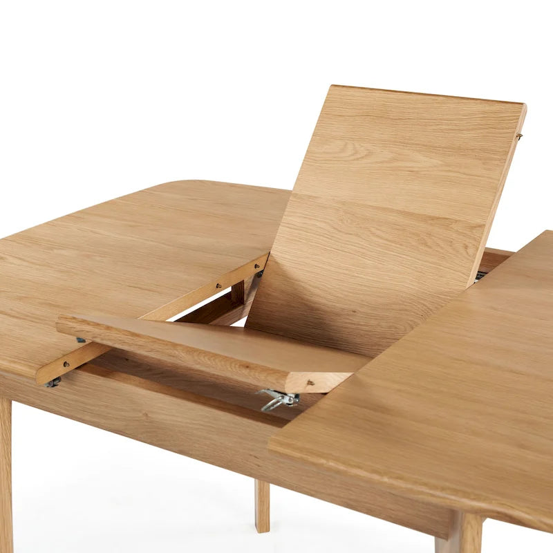Table à manger extensible – Chêne et bois d'ingénierie, 4 à 6 places, pieds compensés