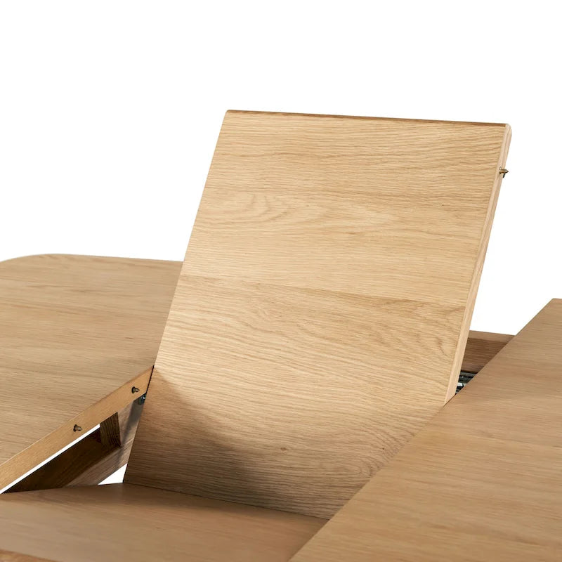 Table à manger extensible – Chêne et bois d'ingénierie, 4 à 6 places, pieds compensés